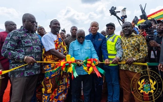 President Akufo-Addo inaugurates road over bridge at Afienya